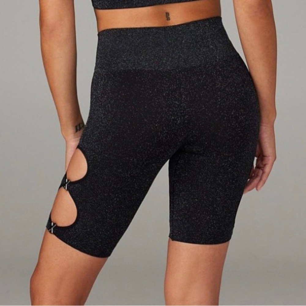 Savage X Fenty Black Glitter Bike Shorts